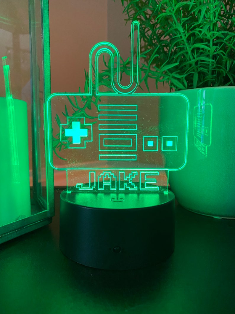 Retro videogame 3D Night Light Video Game Lover Personalized Lamp 3D optical Illusion Multi Color Remote Controlled image 3