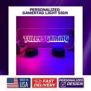Personalized Gamertag light sign, Custom Gamer Tag Sign, Personalized Streamer light sign, Custom gaming sign, Gamer LED sign