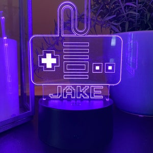 Retro videogame 3D Night Light Video Game Lover Personalized Lamp 3D optical Illusion Multi Color Remote Controlled image 4