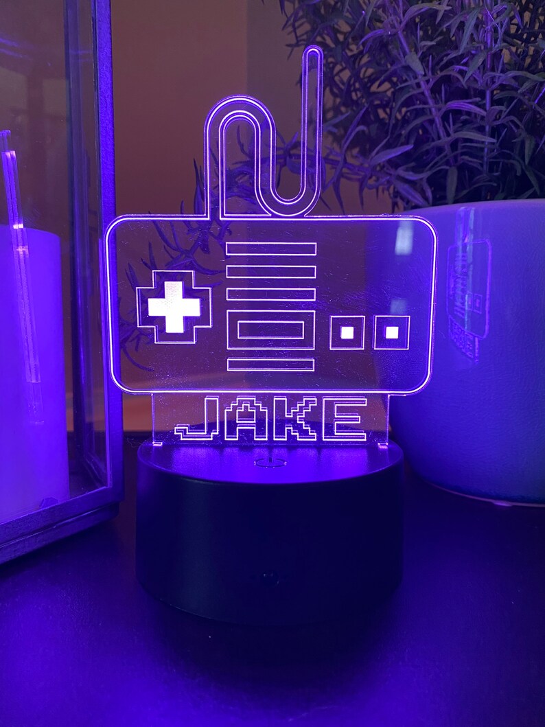 Retro videogame 3D Night Light Video Game Lover Personalized Lamp 3D optical Illusion Multi Color Remote Controlled image 4