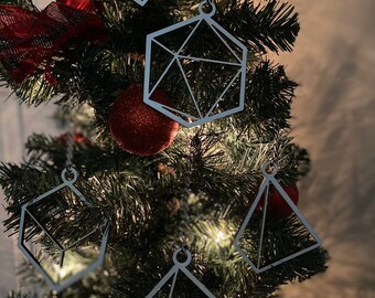 dice ornaments | Polyhedral dice ornaments