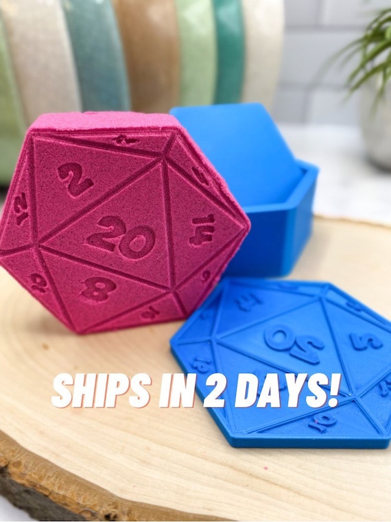 Flat D20 Bath Bomb Molds - Multiple Sizes - Bath Mold - Fast shipping - Bubble Bath - Bomb Molds - 3D printed mold