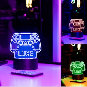 Personalized play Station Controller 3D Night Light - Video Game Lover - Video Game Gifts - 3D optical Illusion - Fathers Day gift