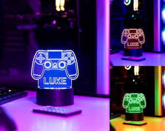 Personalized play Station Controller 3D Night Light - Video Game Lover - Video Game Gifts - 3D optical Illusion - Fathers Day gift