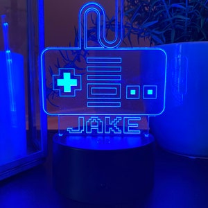 Retro videogame 3D Night Light Video Game Lover Personalized Lamp 3D optical Illusion Multi Color Remote Controlled image 6