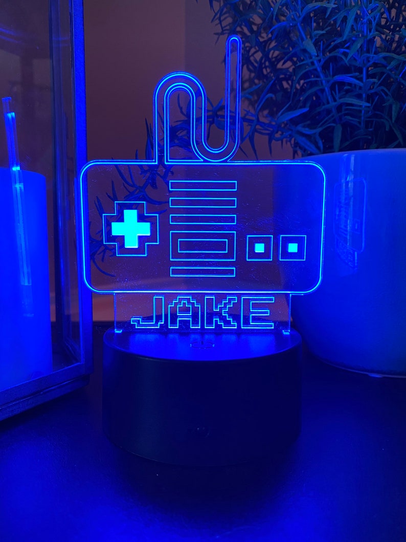 Retro videogame 3D Night Light Video Game Lover Personalized Lamp 3D optical Illusion Multi Color Remote Controlled image 6