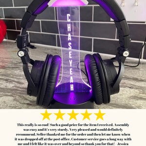 Personalized Headphone Stand,Gamer Gift, 3D Night Light, Video Game Lover, Custom Gamertag Light Sign, Personalized Streamer Headset Holder image 9