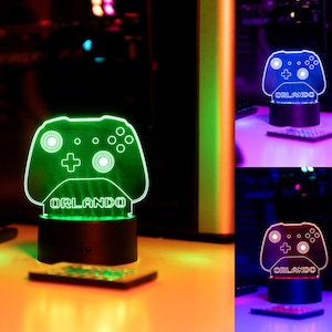 Personalized x Box Controller 3D Night Light - Video Game Lover - Personalized Lamp - 3D optical Illusion - Multi Color
