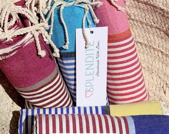 Hamamtuch Strandtuch Fouta - im farbenfrohen Streifendesign