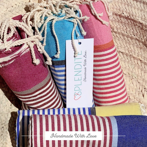 Hamamtuch Strandtuch Fouta - im farbenfrohen Streifendesign