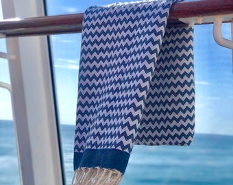 Hamamtuch Strandtuch Fouta - im angesagten Zick Zack Design