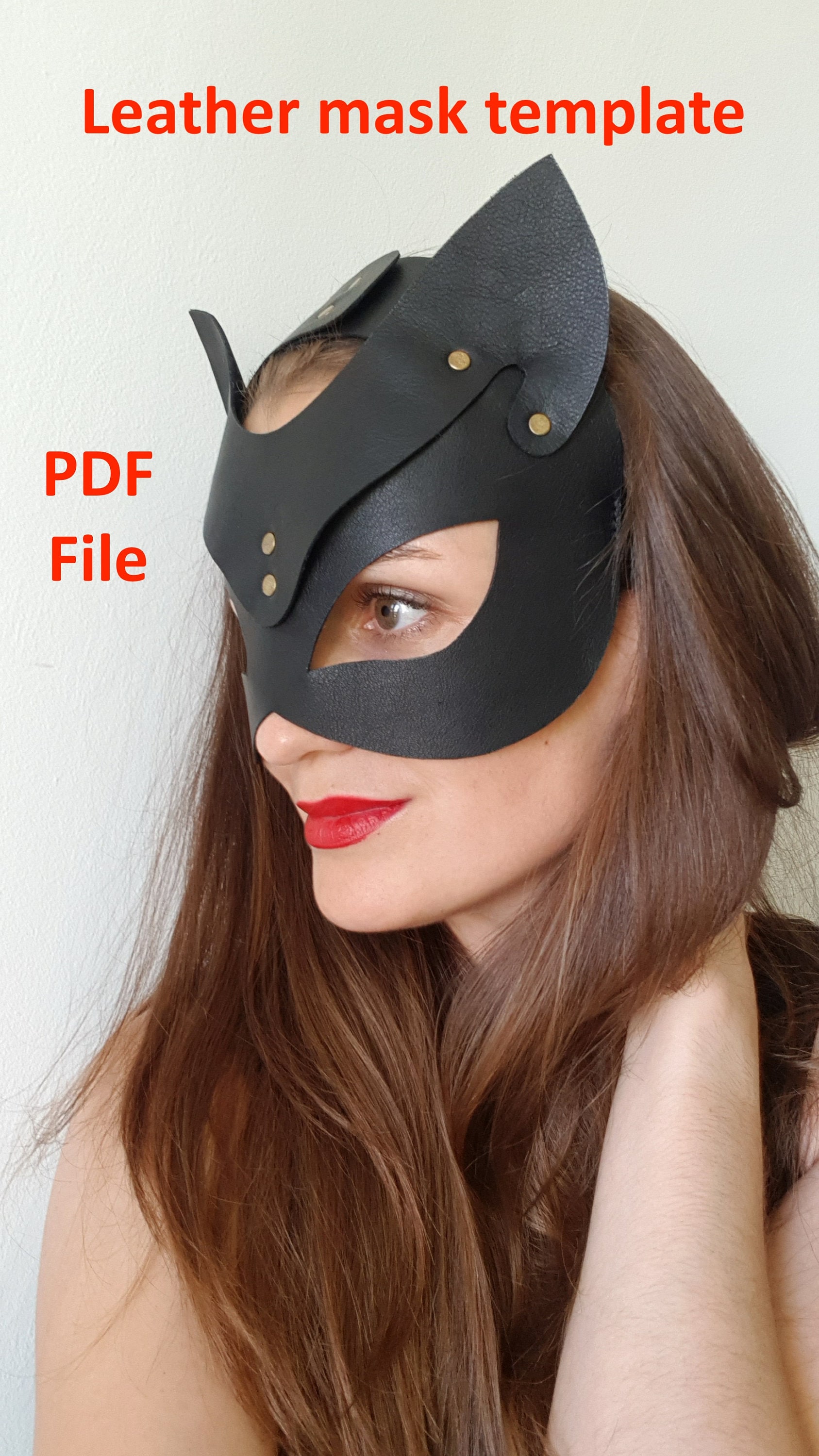 Leather Cat Mask PDF Pattern With Instructions DIY Halloween Etsy
