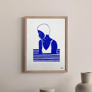 BLUE MIND linocut Mayailo