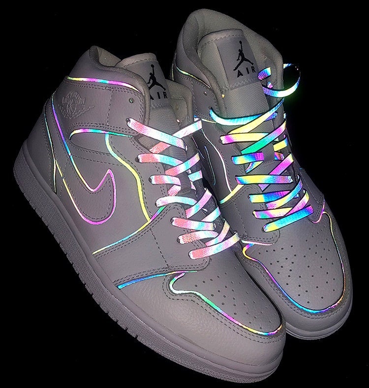 Iridescent 3M Reflective Flat Laces for Air AJ Max - Etsy