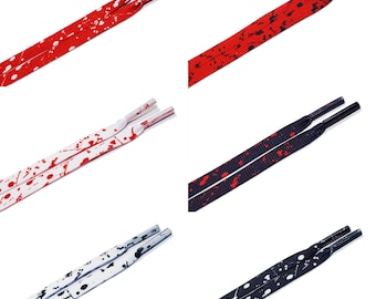 48" 55" 64" Cement Print Flat Shoelaces for Air AJ Jordan 1 4 5 6 Dunk SB Hi Bred Red Black White