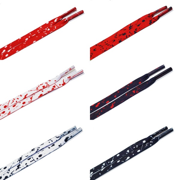 48" 55" 64" Cement Print Flat Shoelaces for Air AJ Jordan 1 4 5 6 Dunk SB Hi Bred Red Black White