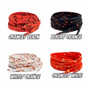 Black Orange Cement Flat Shoelaces For Air AJ Jordan 1 3 4 Fear Pack Starfish Low Dunk SB Shattered Backboard