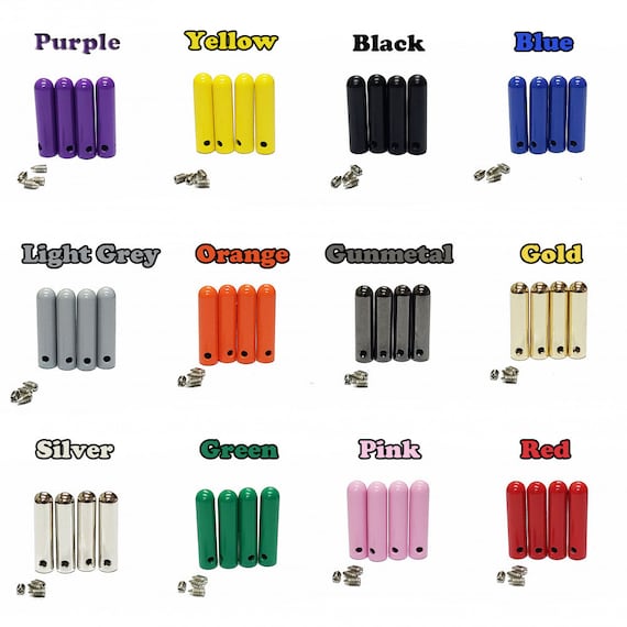 Removable Metal Shoe Laces Aglets Tips with screws Hoodie Laces Tips 4 Pcs  Repair Shoelace End Caps Lace lock 25 Colours