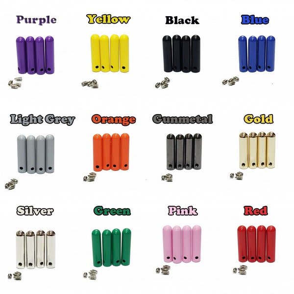 Removable Metal Shoe Laces Aglets Tips with screws Hoodie Laces Tips 4 Pcs Repair Shoelace End Caps Lace lock 25 Colours