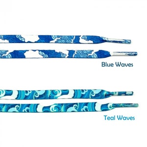 Flat Laces &quot;OCEAN WAVES&quot; For Air AJ Max 1 Air Force 1  Jordan 1 dunk sb