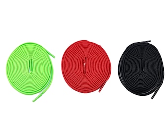 Thin Flat Laces Replacement Shoelaces For Kobe KB 6 VI "Reverse Grinch" Red / Black / Neon Green