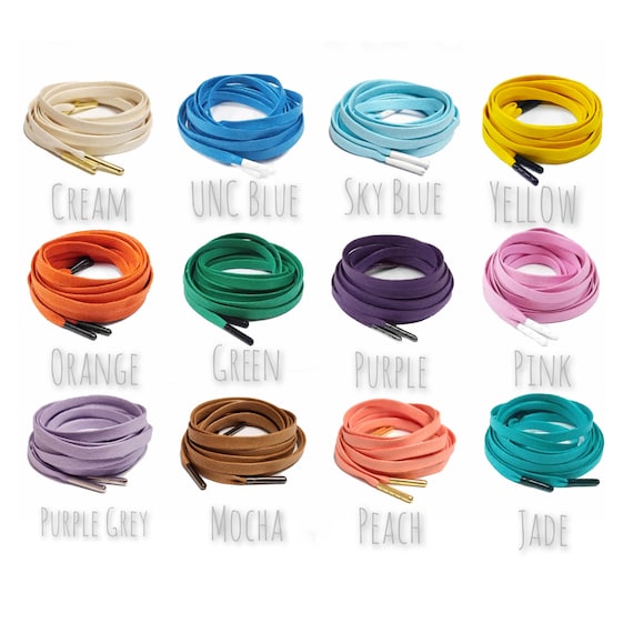 Premium Coloured Wax Flat Shoe Laces for Air AJ Max Jordan 1
