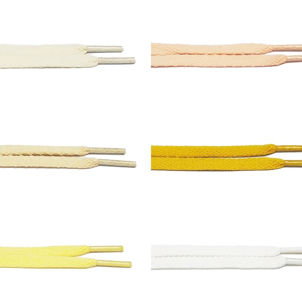 Vintage Tone Color Basics Flat Laces For AJ 1 Dunk SBB ROTY Sail Cream/ Light Tan/ Cloud Pink/ Curry/ Natural White/ Butter