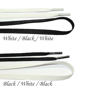 Two Tone Flat Laces For Jordan AJ SB 1 Union Black White Haze Panda Yin Yang Black Diamond Dunk