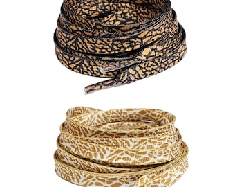 Brown Elepant Print Shoelaces Laces For Air AJ Jordan 1 3 Orewood Desert Elepant Archaeo Brown Dark Mocha