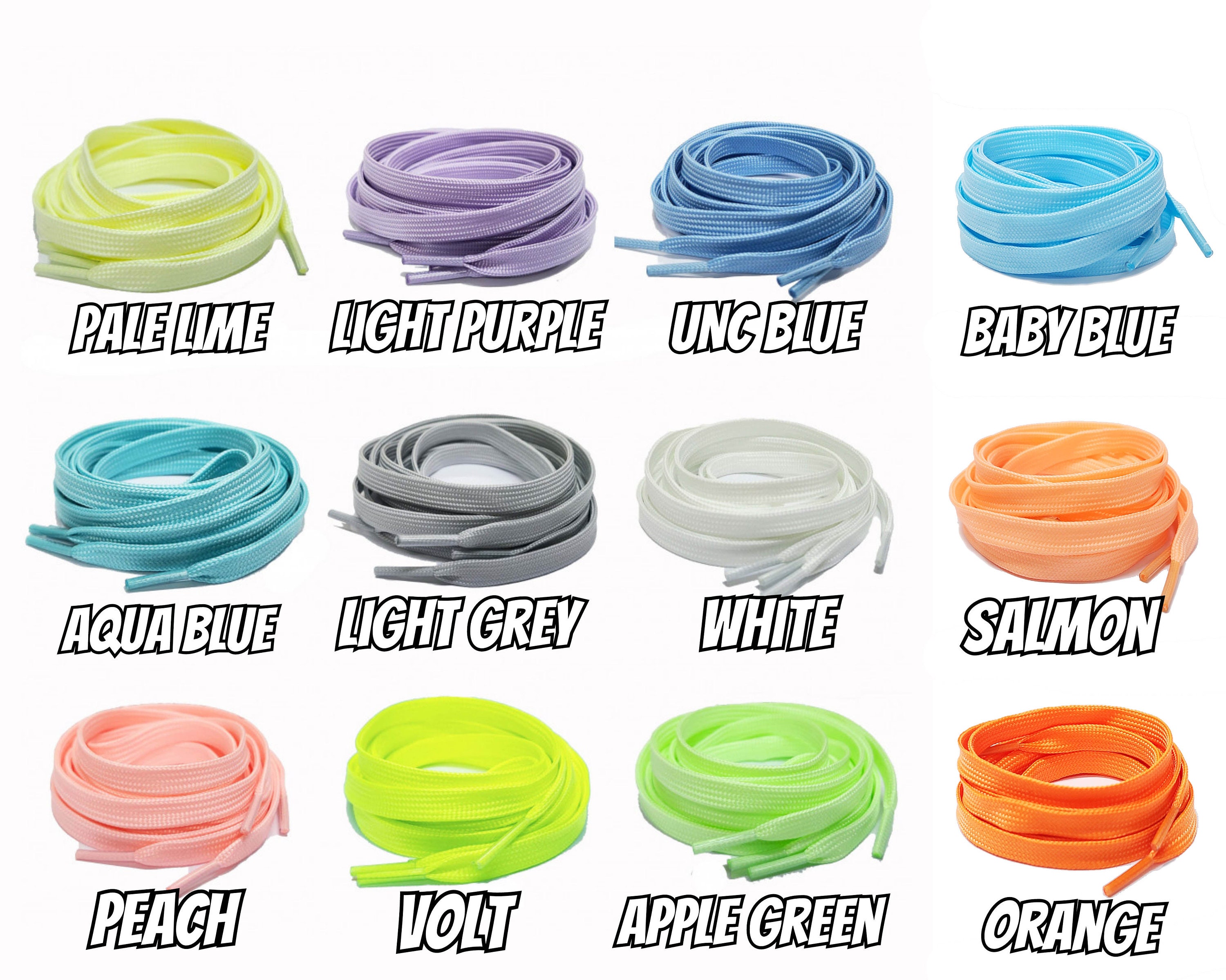 Glow in the dark Flat Laces for Air Force 1 Air AJ Jordan 4 5 7 Max 1 Dunk Lebron SB 3