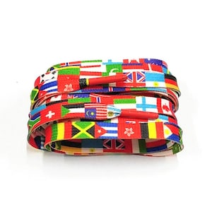 Platte veters met internationale vlag voor Air Max 1 Force 1 Vans SK-8