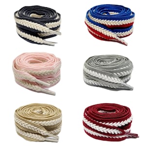 Premium Wide Braid Flat Laces Woven Shoelaces