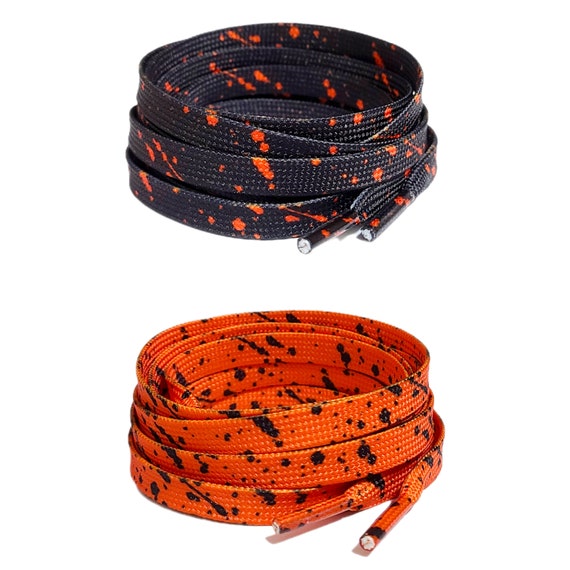 Black Orange Cement Flat Shoelaces For Air AJ Jordan 1 3 4 Fear Pack Starfish Low Dunk SB Shattered Backboard