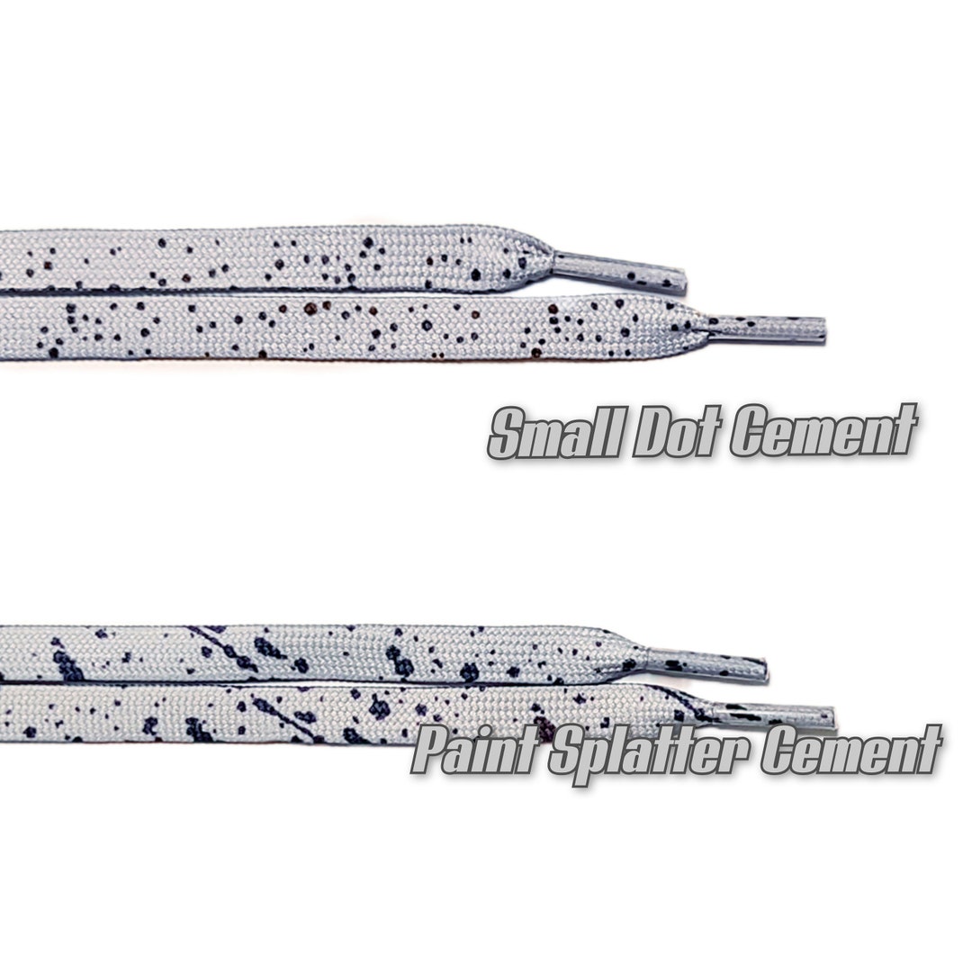 Grey Cement Print Flat Laces Shoelaces Fit for Air AJ Jordan 4 IV UNC