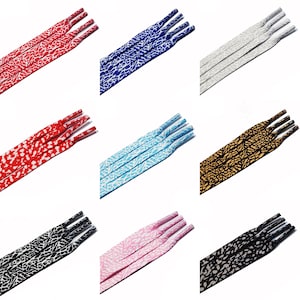 Elephant Print Flat Shoelaces For Air AJ Jordan 3 Fire Red Mocha UNC Blue Safari Desert Elephant Grey