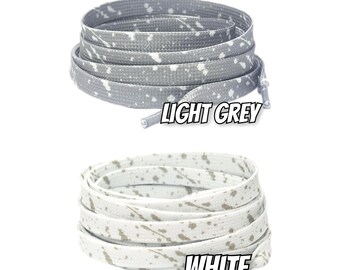 Light Grey White Cement Shoelaces Fit For Air AJ Jordan 5 Wolf Grey Force Dunk Low Max 1
