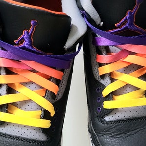 Sunset Flat Laces For Air AJ Jordan 3 III Sunset 55&quot; 140cm Rio