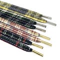 Tartan Pattern Fabric Flat Shoelaces - Navy - Yellow - Burgundy - Green fit for Dunk SB 