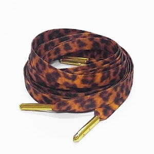 Leopard Cheetah Print Flat Laces For Air AJ Jordan 1 Lebron 16 King Air Max 1 Animal Pack Dunk SB