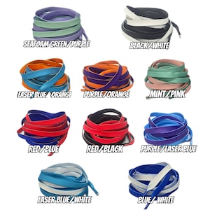 Reversible Two Tone Flat Laces For Air Max Jordan 1 Dunk High SB Force Kobe 4 Waffle Lebron