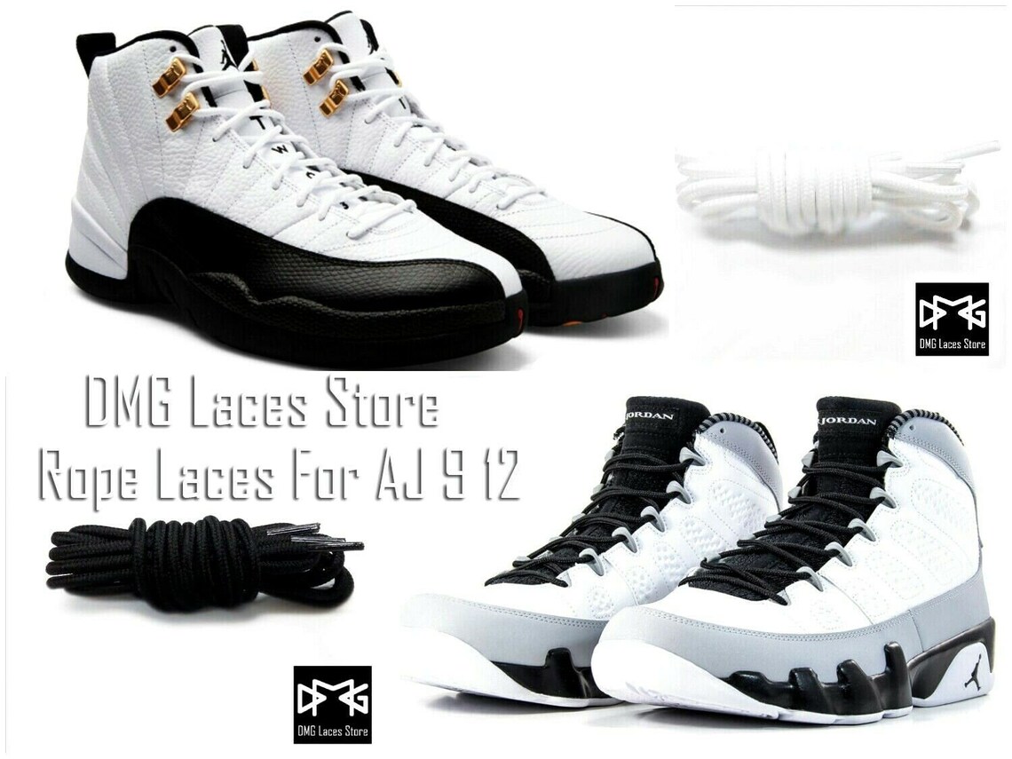 Rope Laces for Jordan AJ 9 12 IX XII Air Penny Taxi Flu Flint Bred ...