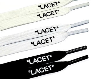 Cordones planos "LACET" para Air AF-1 Force 1 Jordan en blanco natural/blanco/negro