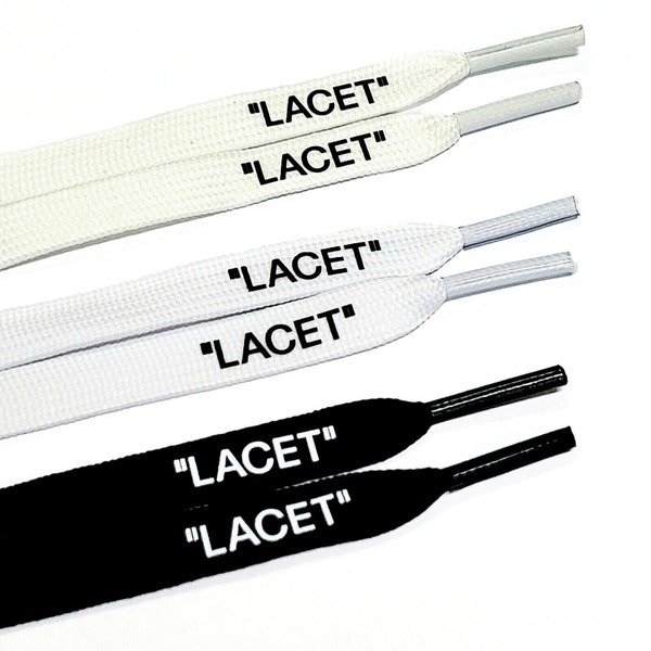 Schoenveters "LACET" platte veters voor Air AF-1 Force 1 Jordan naturel wit/wit/zwart