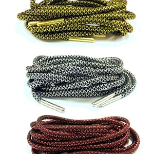 Metallic Gold Thread Rope Laces For LeBron 16 Kyrie 4 5 Air AJ Jordan Max  98  Gold / Silver / Metallic Red