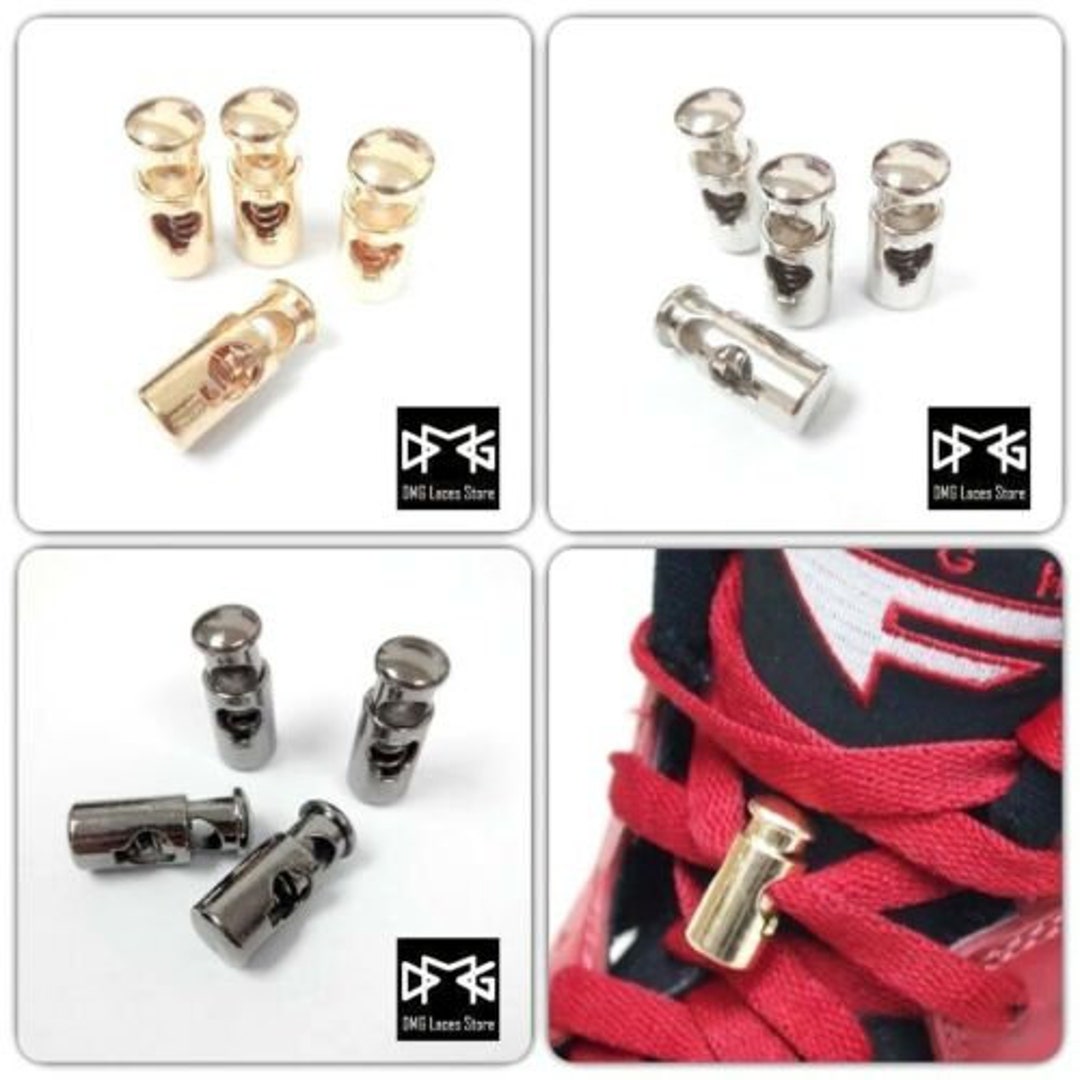 Removable Metal Shoe Laces Aglets Tips with screws Hoodie Laces Tips 4 Pcs  Repair Shoelace End Caps Lace lock 25 Colours