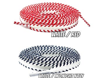 Baseball Stitches Flat Shoelaces For Dunk Baseball themed Sneakers White/Red White/Midnight Navy