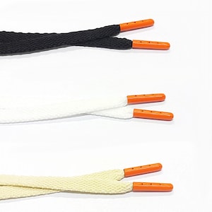 Cordones planos con puntera metálica para Air AJ Jordan 1/3 "Shattered Backboard" 1.0, 2.0 y 3.0 Max Starfish naranja.