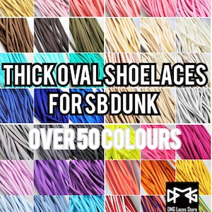 Over 50+ Colours Thick Fat Oval Shoe Laces Replacements Laces for Dunk SB Low Hi