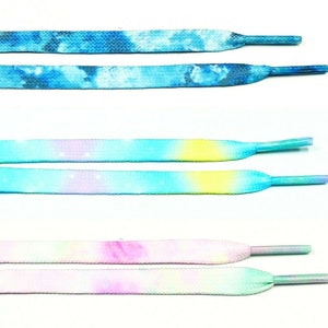 Tie Dye Bedruckte Flache Schnürsenkel für Air AJ Jordan 1 Air Max 1 Air Force KD Kobe Kyrie