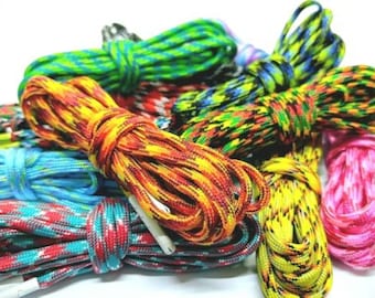 Multicolour Rope Shoe Laces For Walking Hiking Boots Cord 4mm Camouflage Pattern